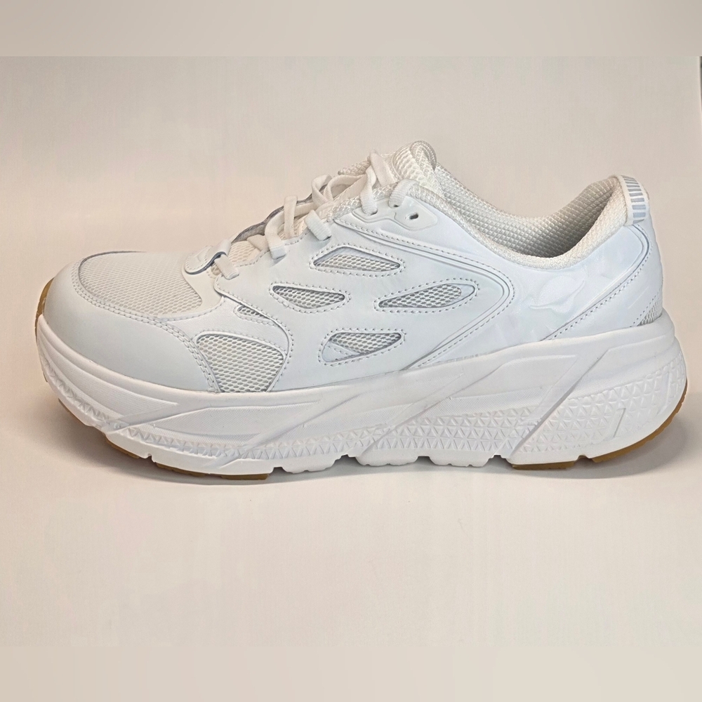 New  Hoka One One  Clifton L White Gum Sneakers Men's Size 11
